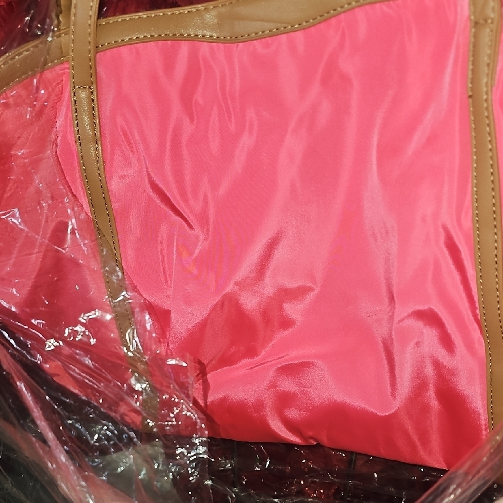 Alexis Bendel NWT Bright Pink and Tan Tote Bag - Picture 6 of 6